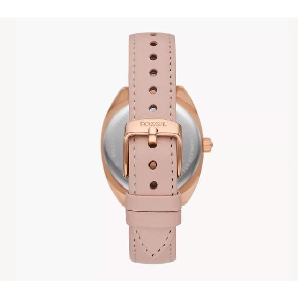 Fossil BQ3773 Vale Solar-Powered Pink Leather Watch - Picture 3 of 11
